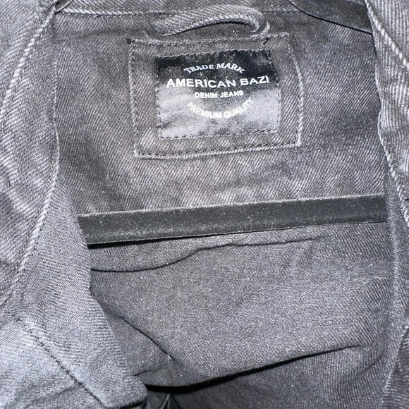 American Bazi Ladies Black Distressed Denim Jacket - Picture 7 of 11